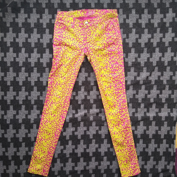 TRIPP NYC Hot Pink Leopard Print jeans sz 3 animal print - Picture 2 of 3